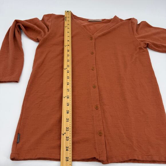 ICEBREAKER 
Wool Long Sleeve Button Up Shirt Women XS V-Neck Langenlook Relaxed - Picture 7 of 7